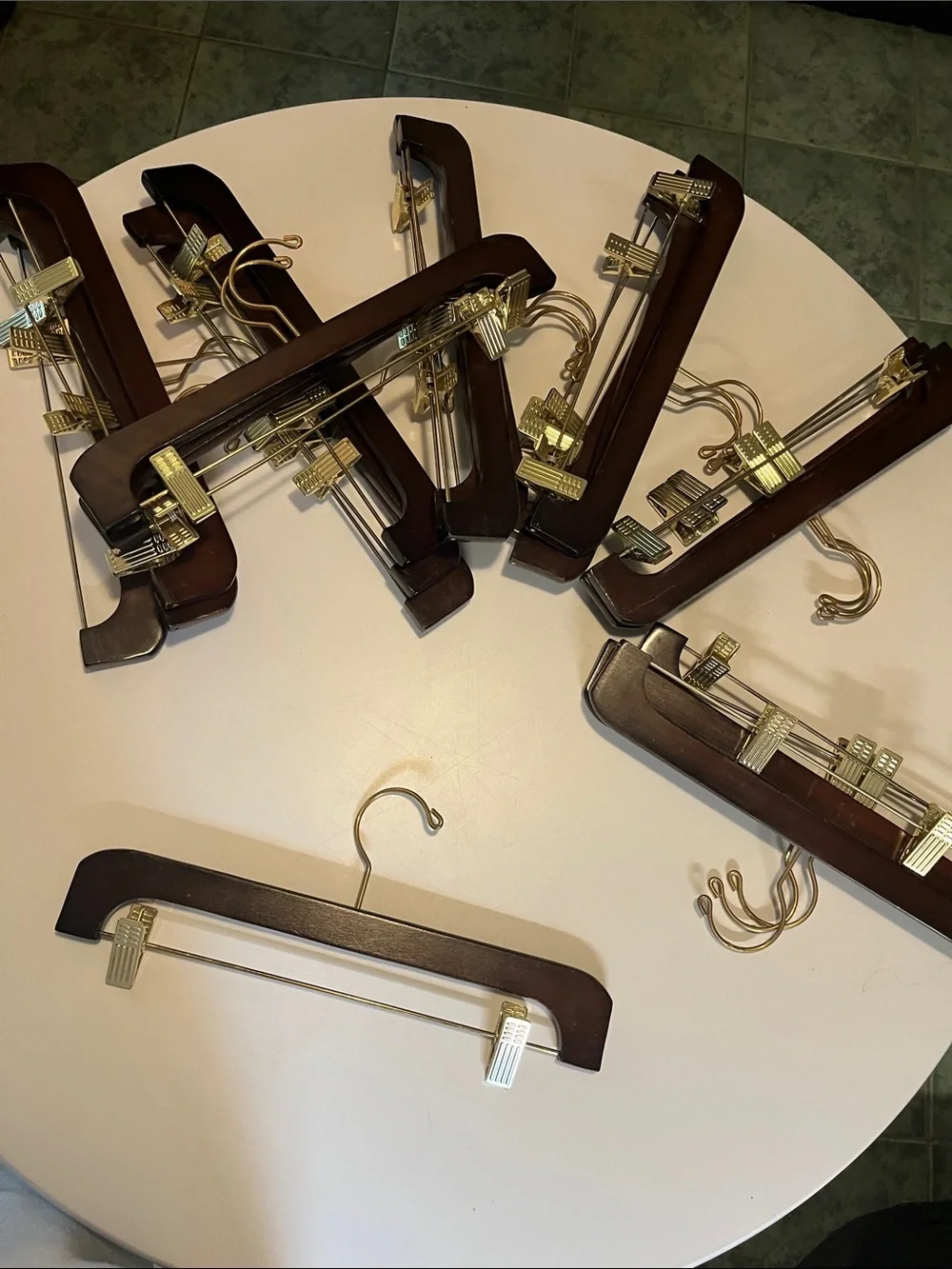 Brown Wood Accessory Hanger with Gold Hardware - Set of 21